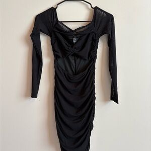 Elegant Black Long Sleeve Dress (XS-S)